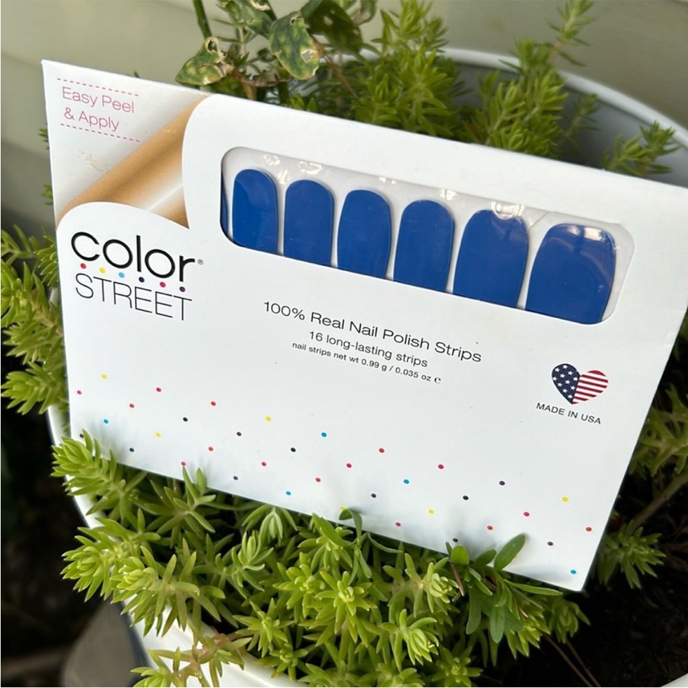 🩶5/$30 Greeking Out Color Street Nail Strips Solid Greek Blue New and Sealed!
